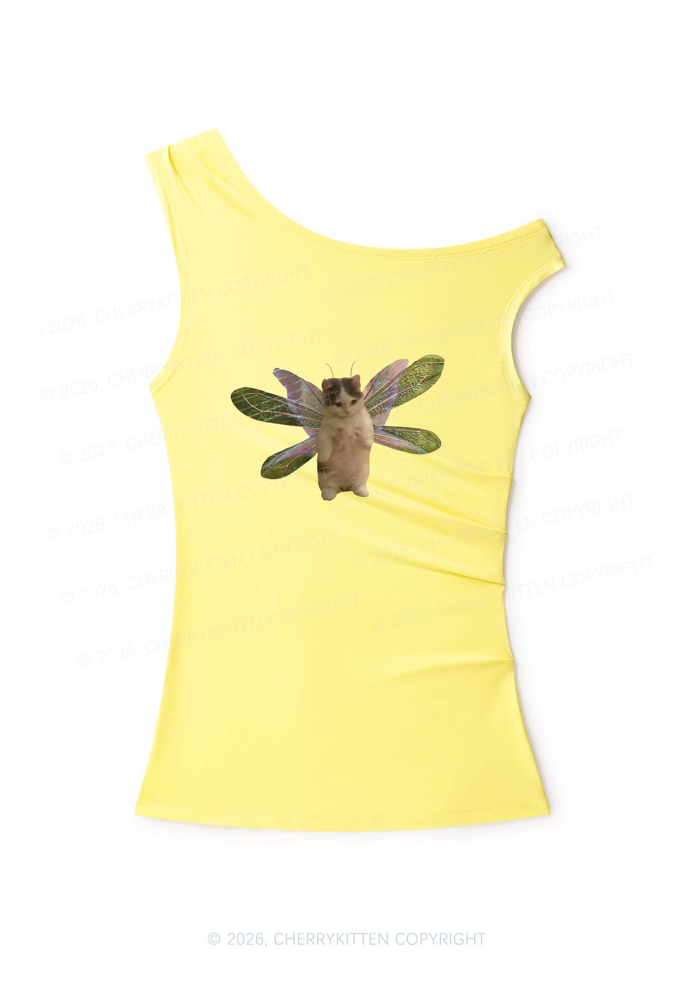 Fairycat Wings Y2K Off Shoulder Tank Top Cherrykitten