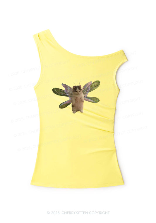 Fairycat Wings Y2K Off Shoulder Tank Top Cherrykitten