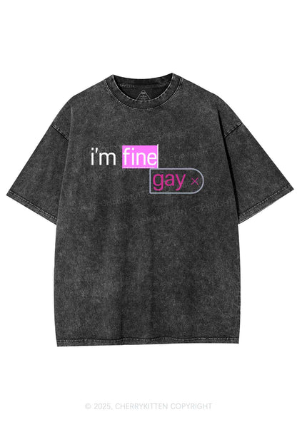 Im Fine Gay Pride Y2K Shirts Washed Tee Cherrykitten