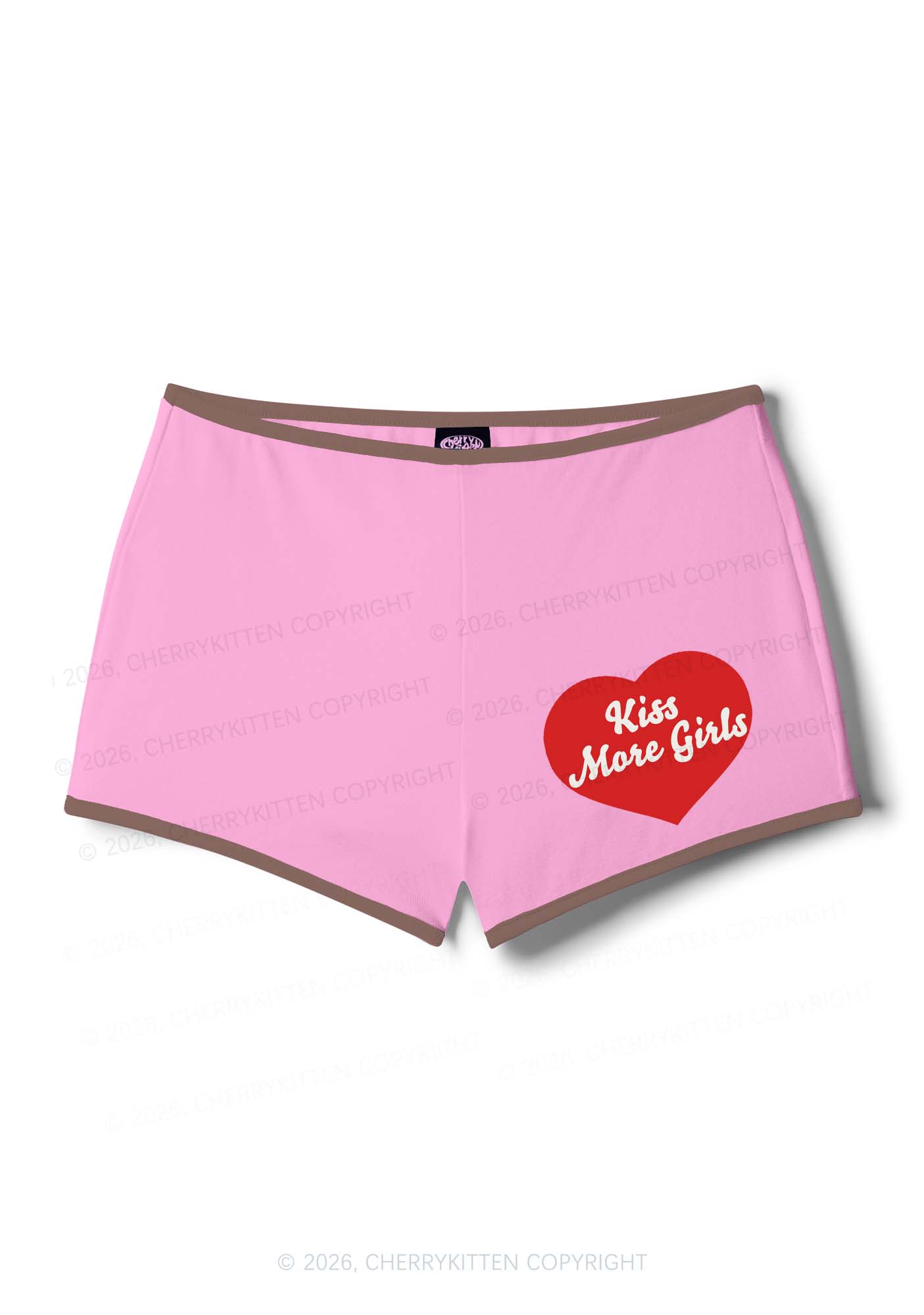 Kiss More Girls Pride Y2K Booty Shorts Cherrykitten