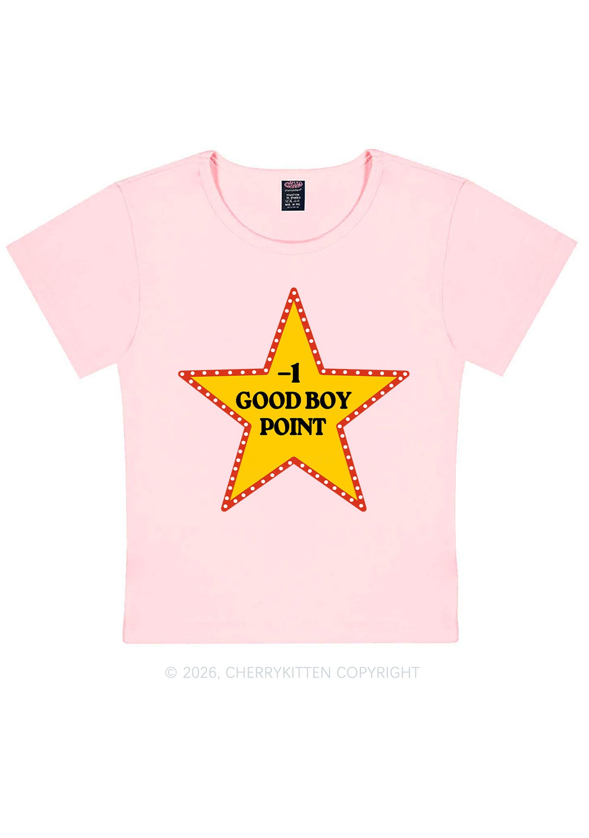 Minus One Good Boy Point Y2K Baby Tee Cherrykitten