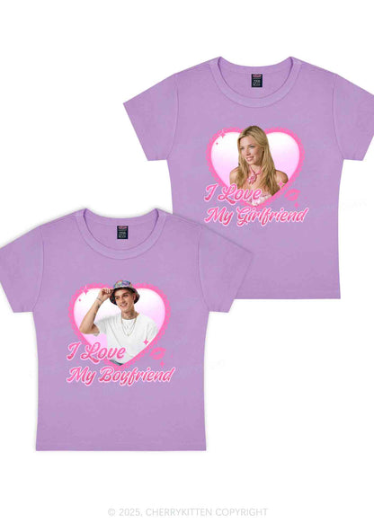 Custom Love My GF BF Photo Y2K Valentine's Day Baby Tee Cherrykitten