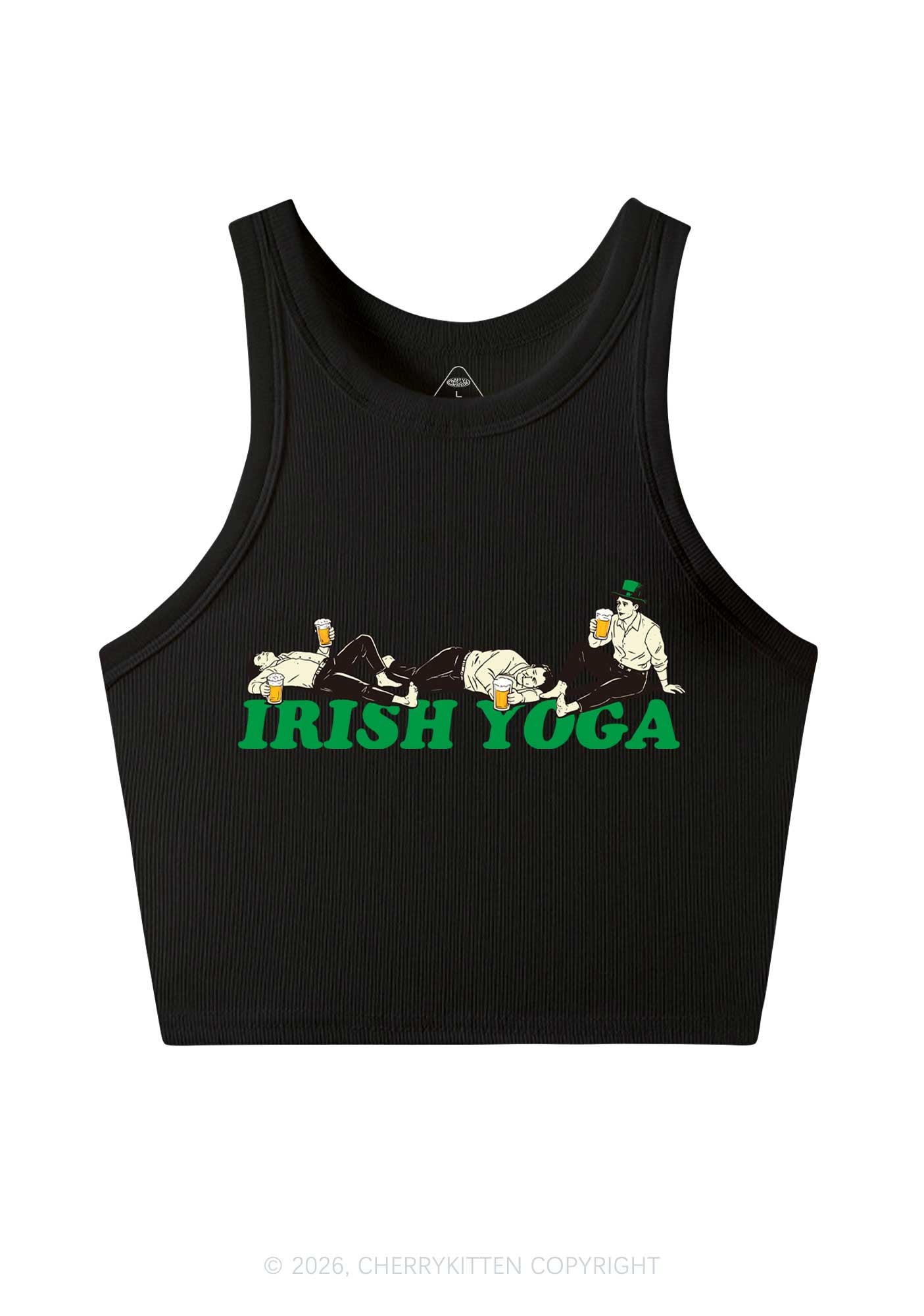 Irish Yoga St Patricks Y2K Crop Tank Top Cherrykitten