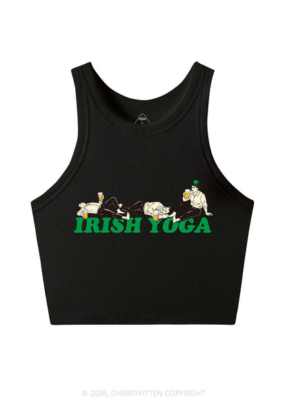 Irish Yoga St Patricks Y2K Crop Tank Top Cherrykitten