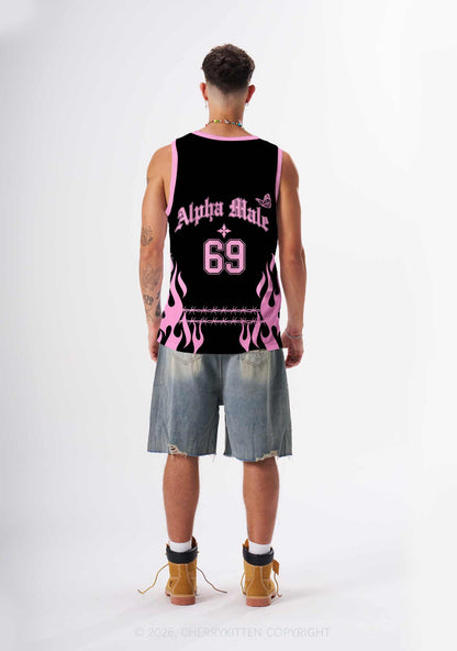 Pink Alpha Male Butterfly Pride Y2K Sport Jersey Tank Cherrykitten