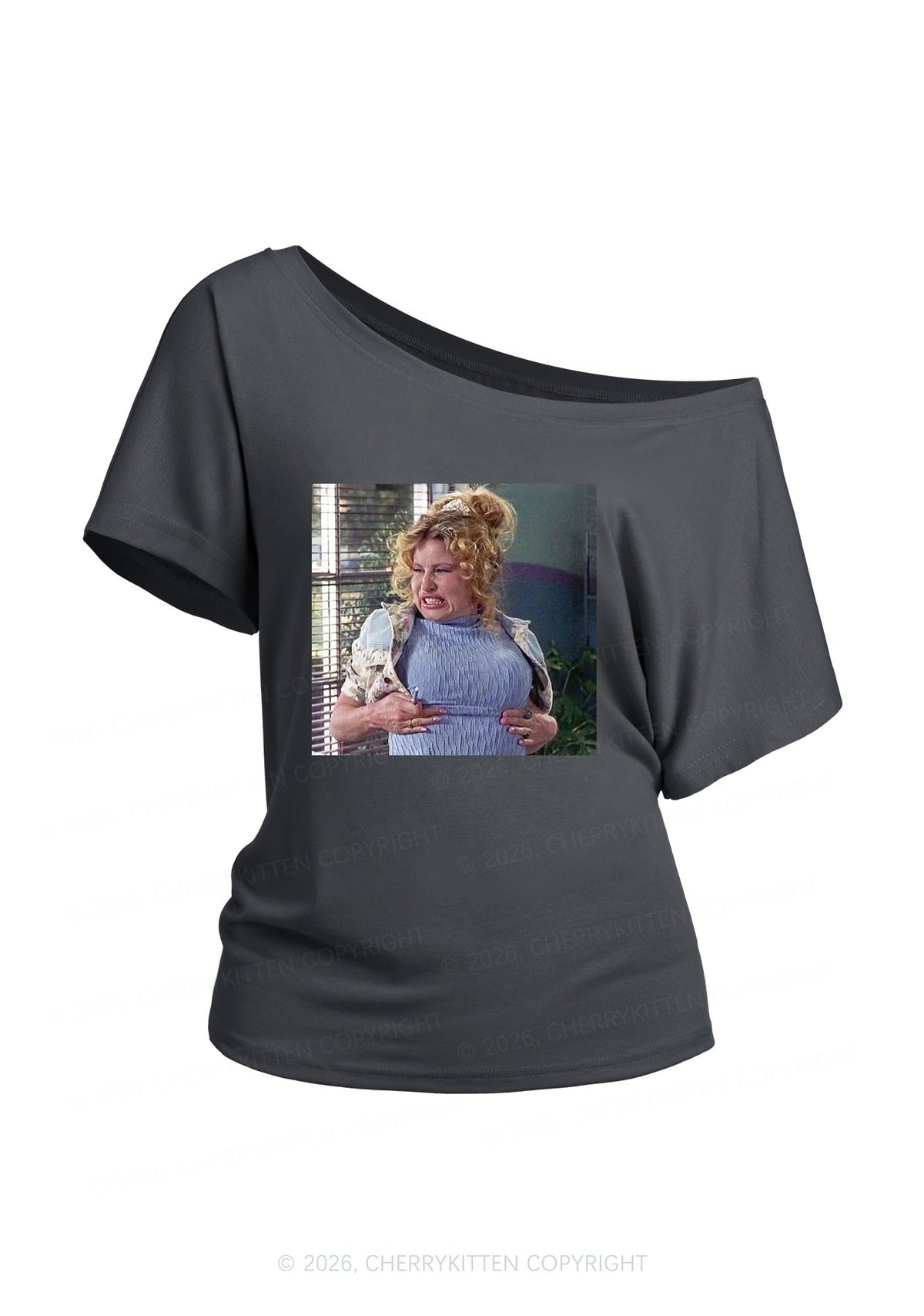 Huge Bxxb Blonde Y2K Off Shoulder Tee Cherrykitten