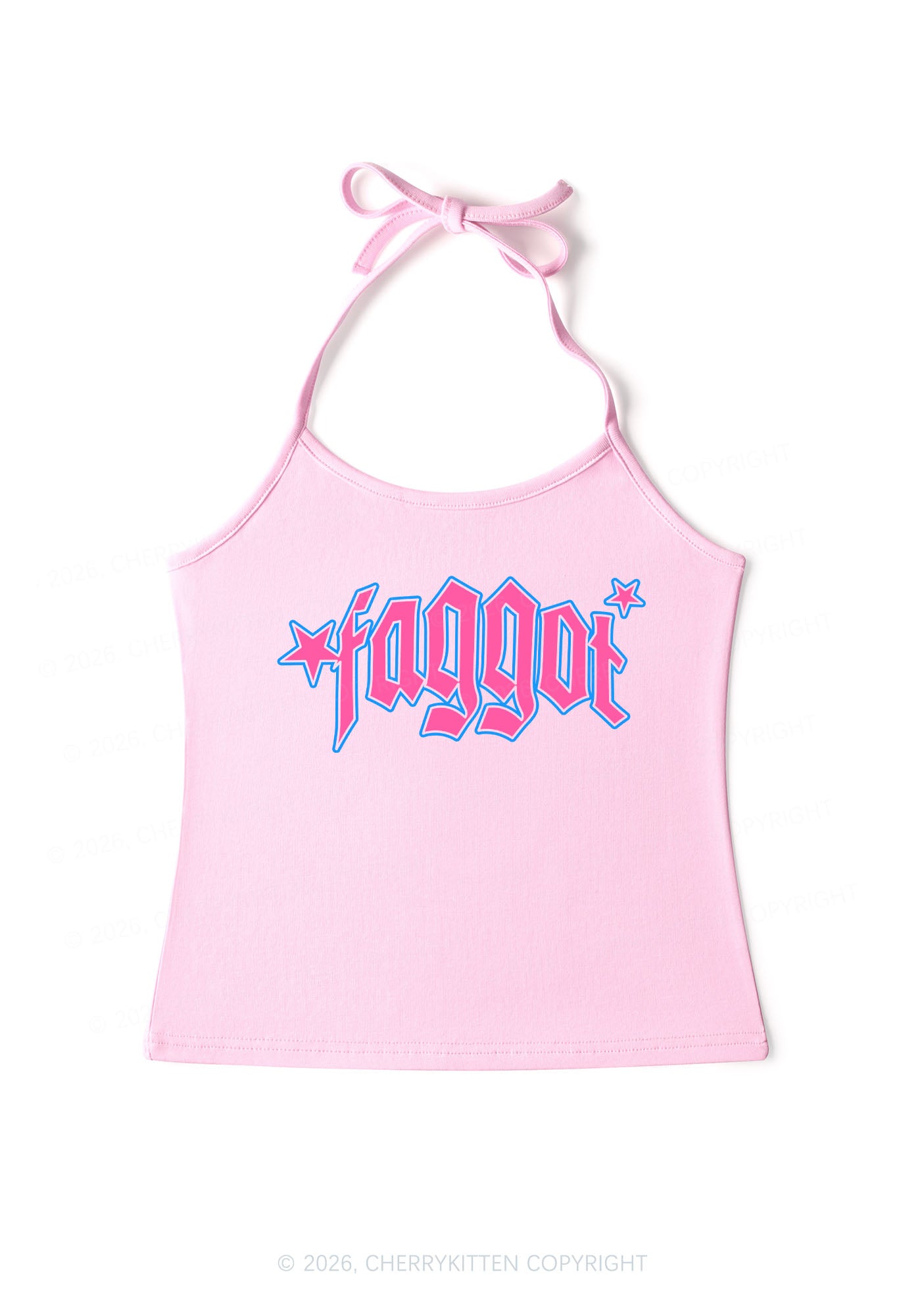 Faggot Stars Pride Y2K Halter Neck Cami Cherrykitten