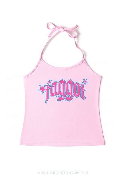 Faggot Stars Pride Y2K Halter Neck Cami Cherrykitten