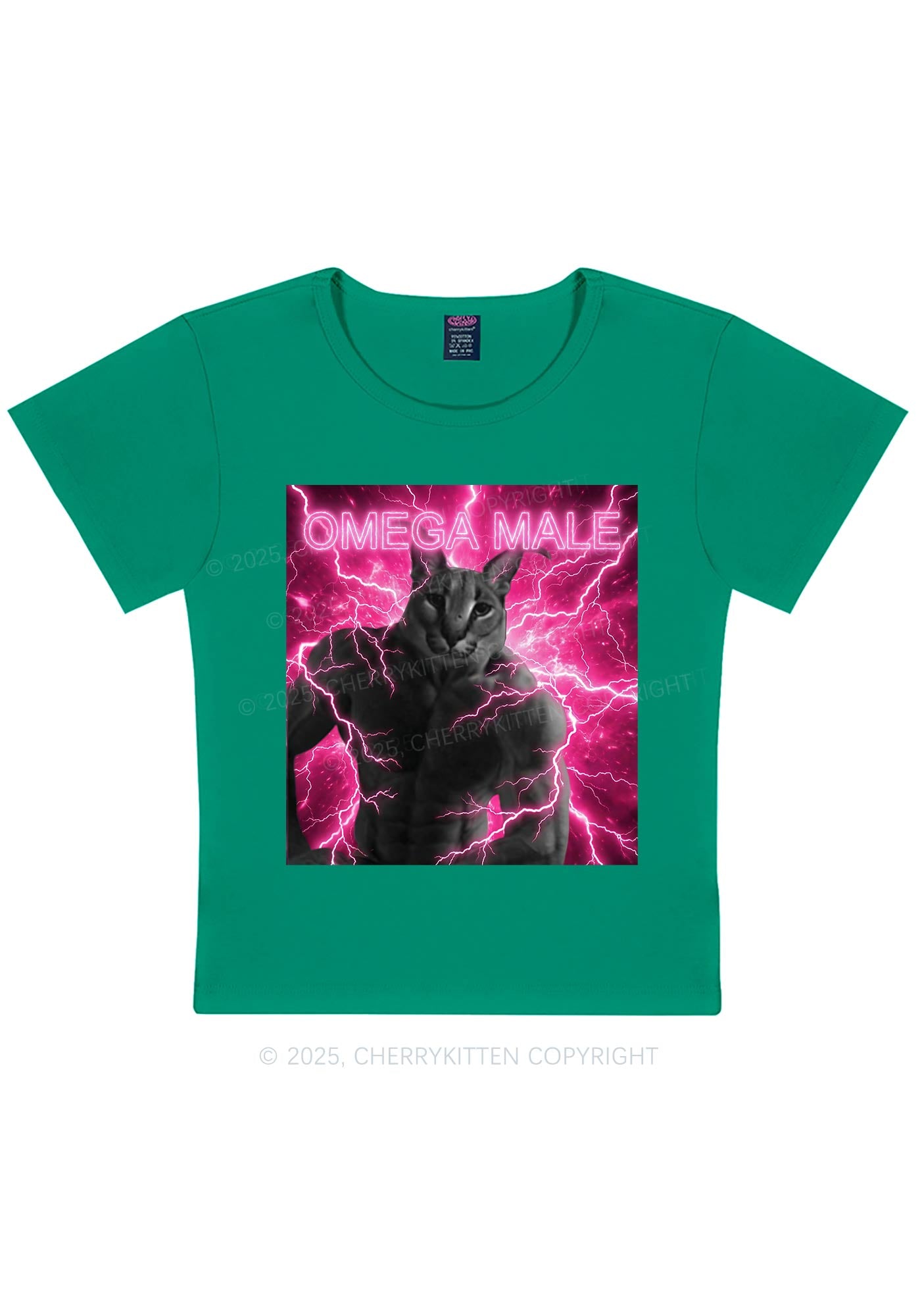 Omega Male Y2K Baby Tee Cherrykitten