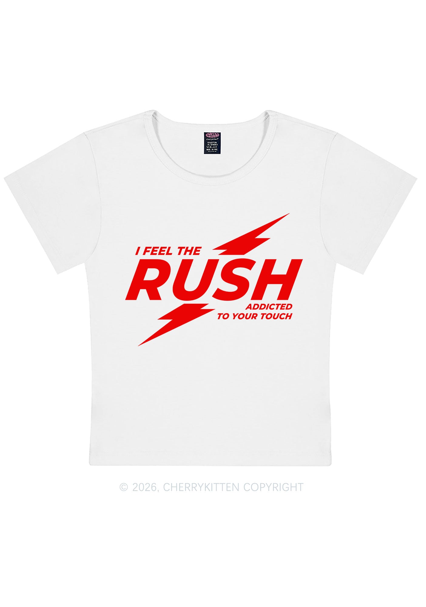 I Feel The Rush Y2K Baby Tee Cherrykitten