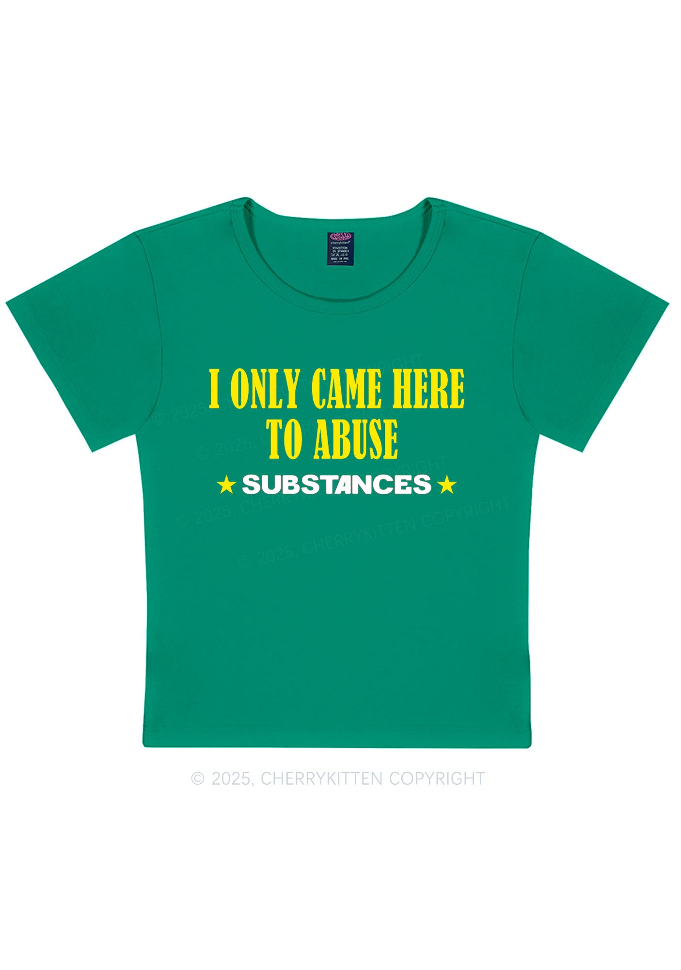 Abuse Substances Y2K Baby Tee Cherrykitten