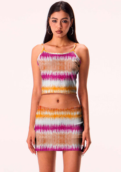 Lesbian Tie Dye Pride Y2K Print Mini Skirt Cherrykitten