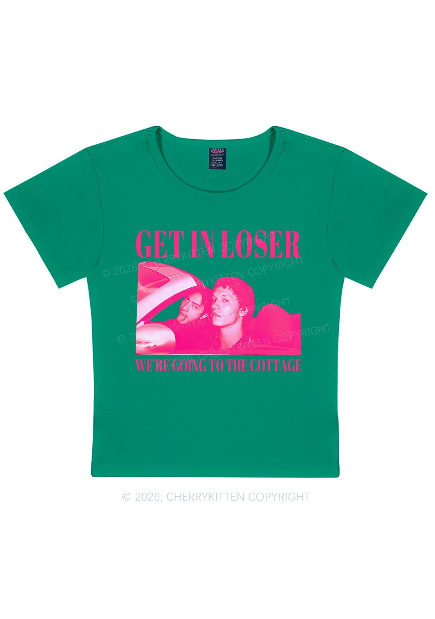 Get In Loser HR Y2K Baby Tee Cherrykitten