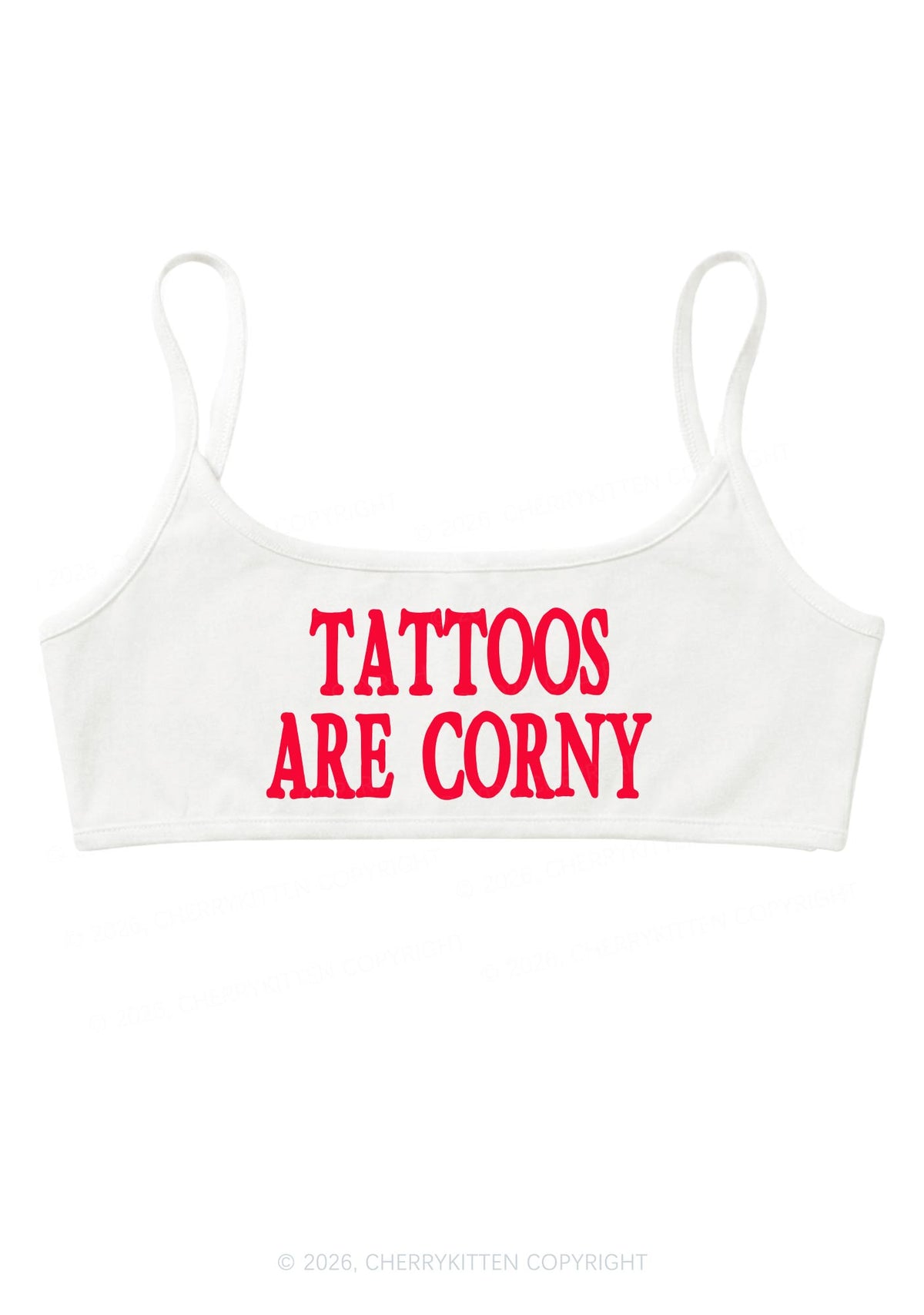Tattoos Are Corny Y2K Super Crop Cami Cherrykitten