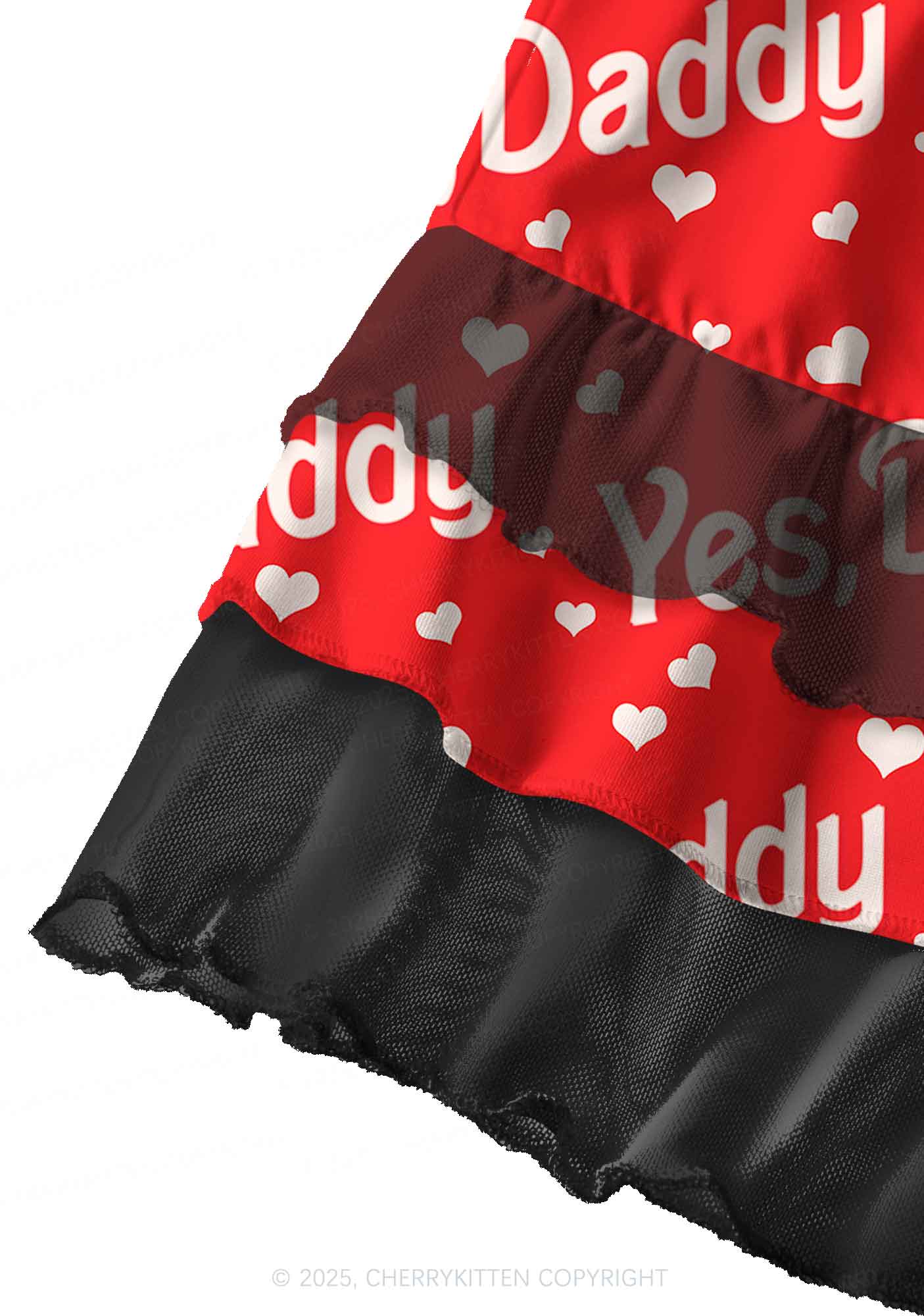 Yes Daddy Y2K Print Mini Layered Skirt Cherrykitten