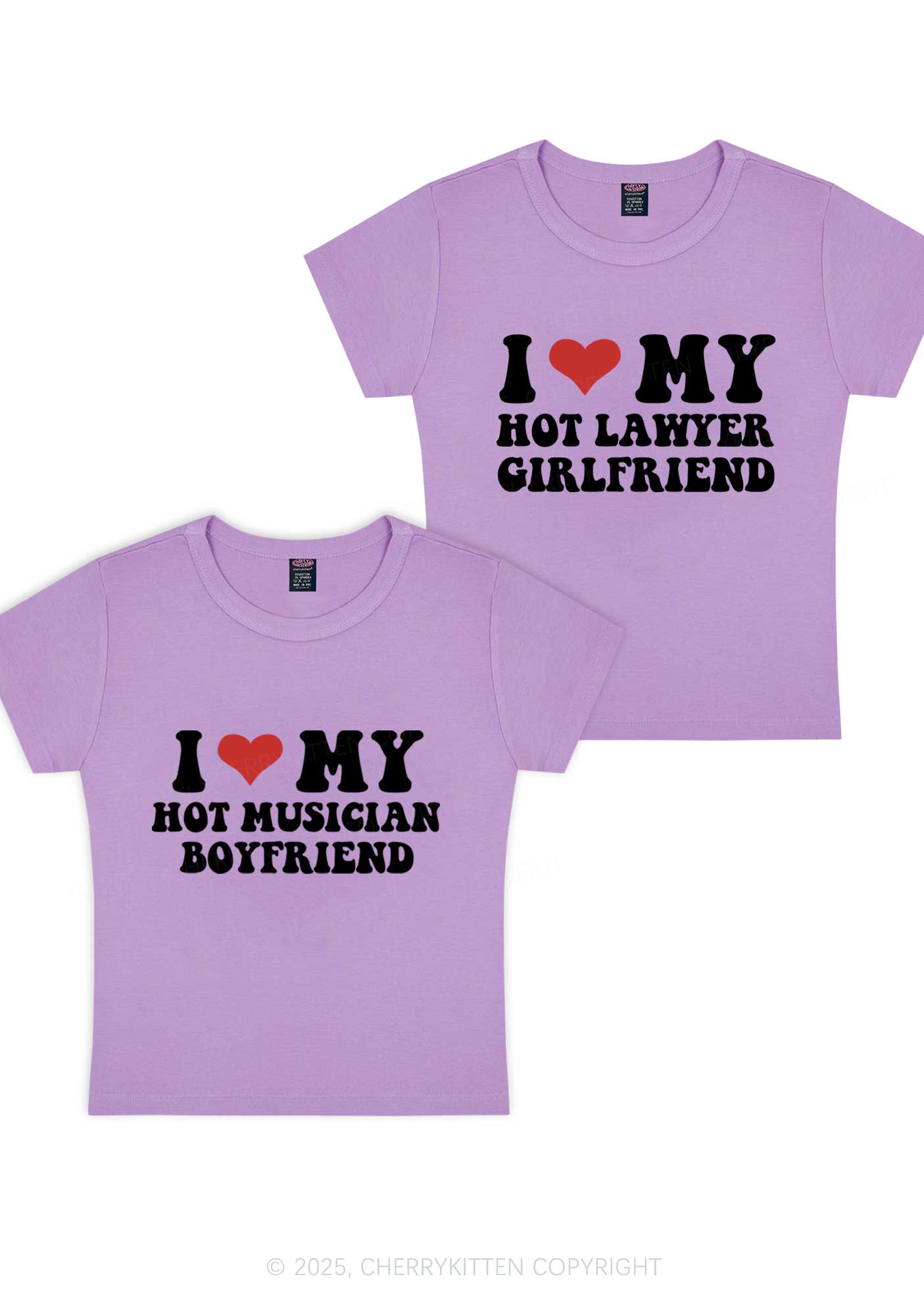 Custom My Hot Lawyer GF Y2K Valentine's Day Baby Tee Cherrykitten