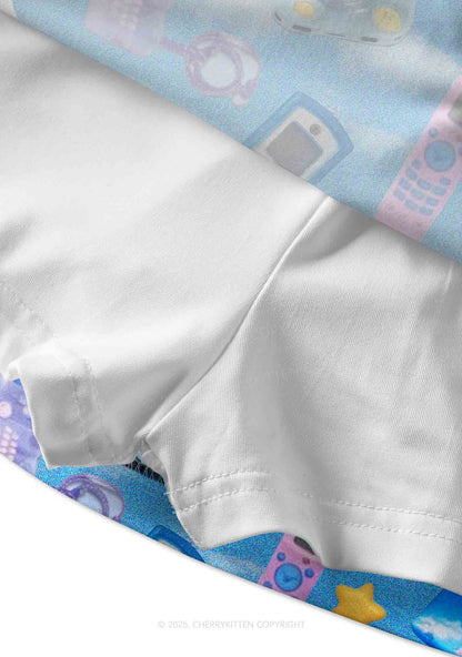 Punk Digital Y2K Print Mini Skirt Cherrykitten