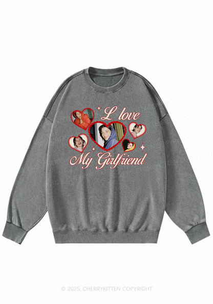 Custom Boyfriend Photos Y2K Washed Sweatshirts Cherrykitten