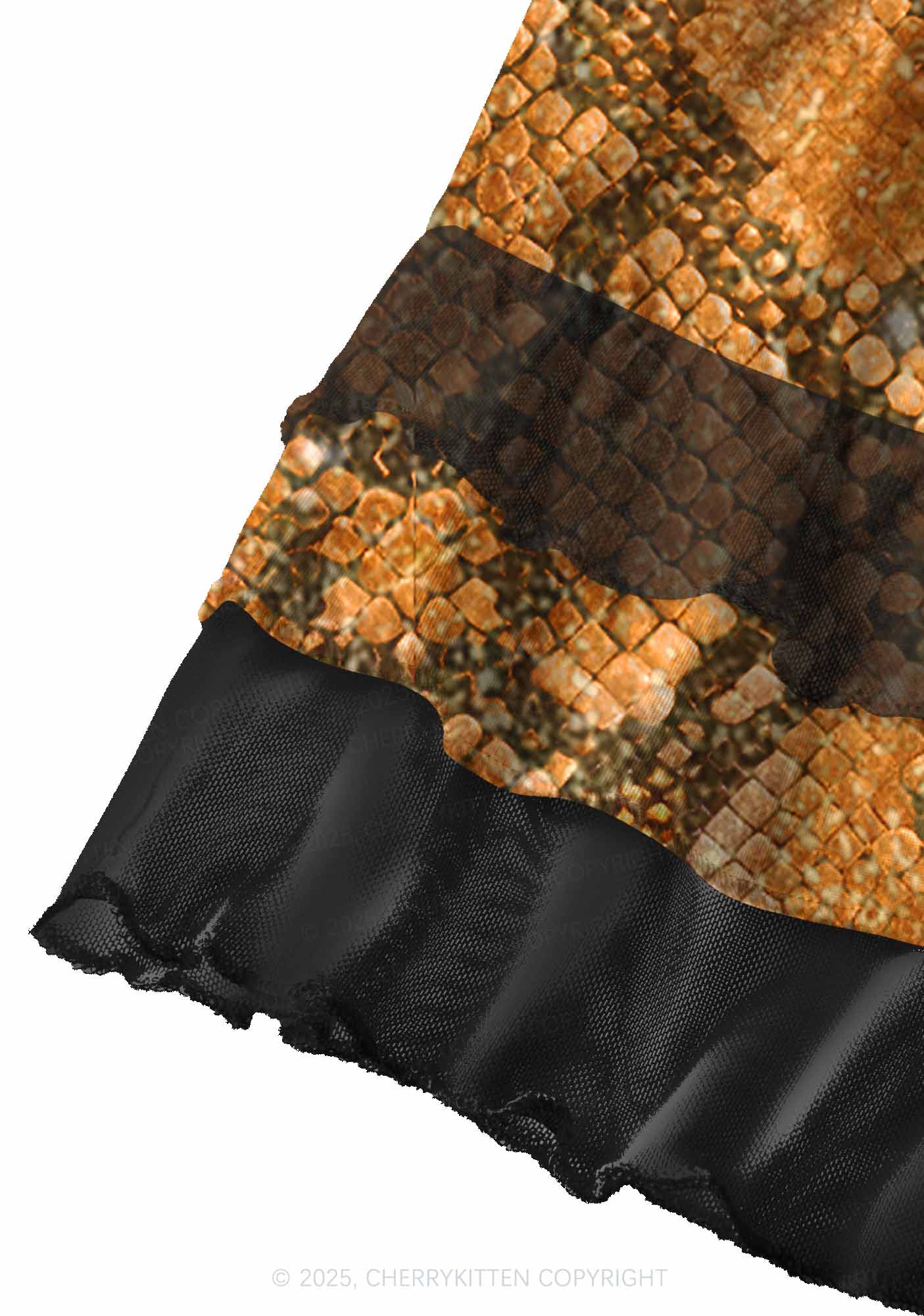 Snake Pattern Y2K Print Mini Layered Skirt Cherrykitten