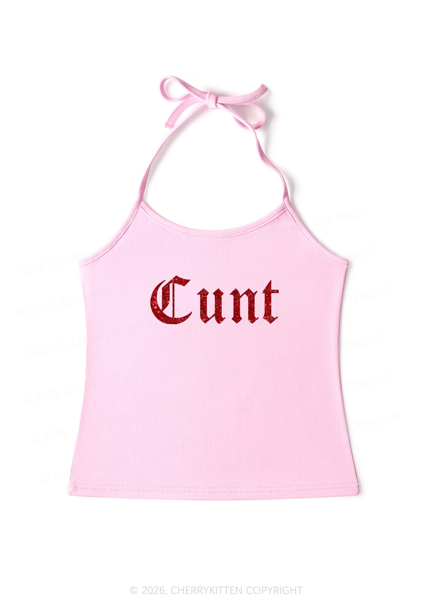 Glitter Cxxt Y2K Halter Neck Cami Cherrykitten