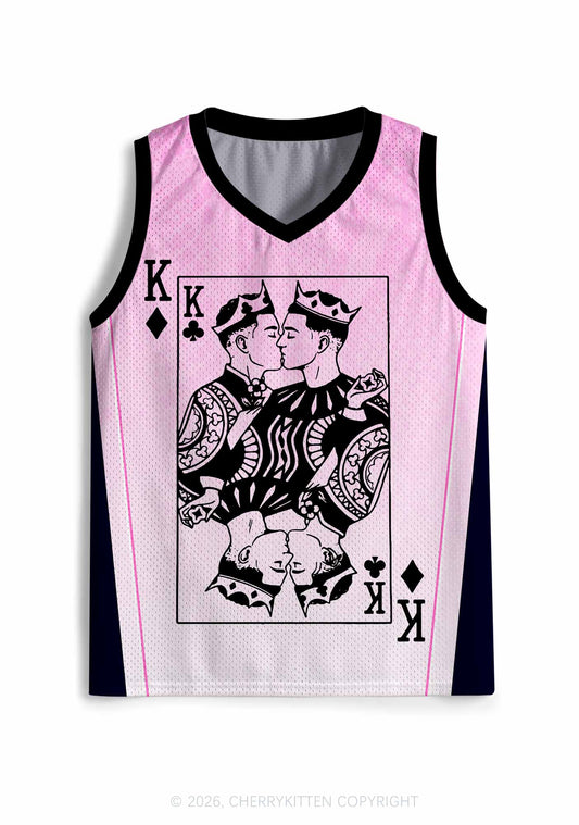 Pink Gradient Gay King Pride Y2K Sport Jersey Tank Cherrykitten
