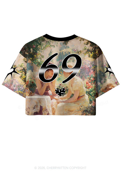 Eat Your Girl Out Or I Will Pride Y2K Crop Sport Jersey Shirts Cherrykitten