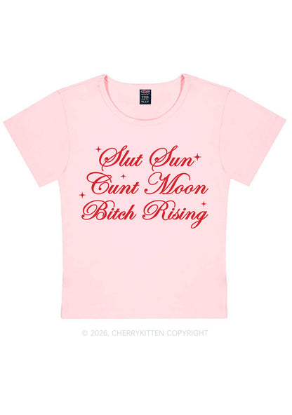 Slxt Sun Cxxt Moon Bxtch Rising Y2K Baby Tee Cherrykitten