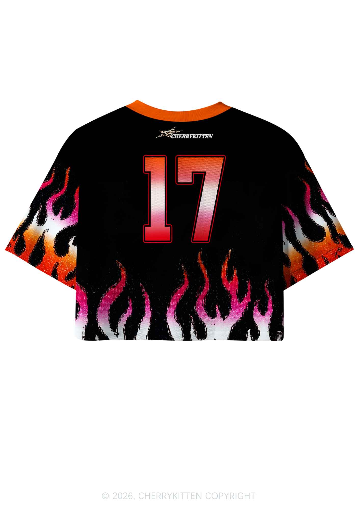 Girl Kisser Lesbian Flame Pride Y2K Crop Sport Jersey Shirts Cherrykitten