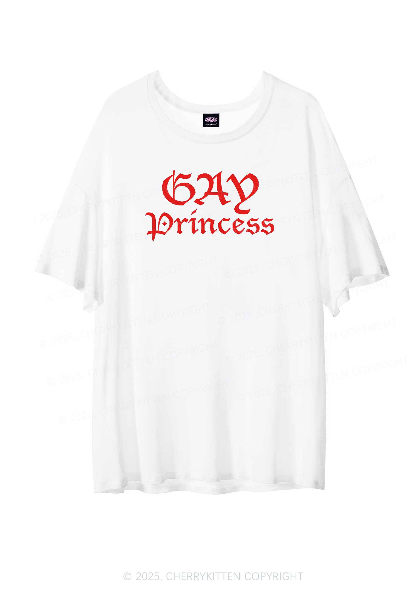 Gay Princess Pride Y2K Sheer Boyfriend Tee Cherrykitten