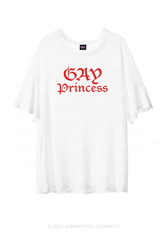 Gay Princess Pride Y2K Sheer Boyfriend Tee Cherrykitten