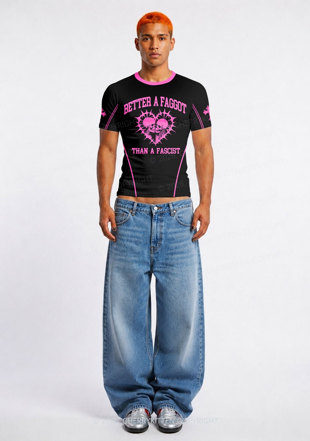 Hot Pink Better A Faggot Than A Fascist Pride Y2K Football Jersey Shirts Cherrykitten