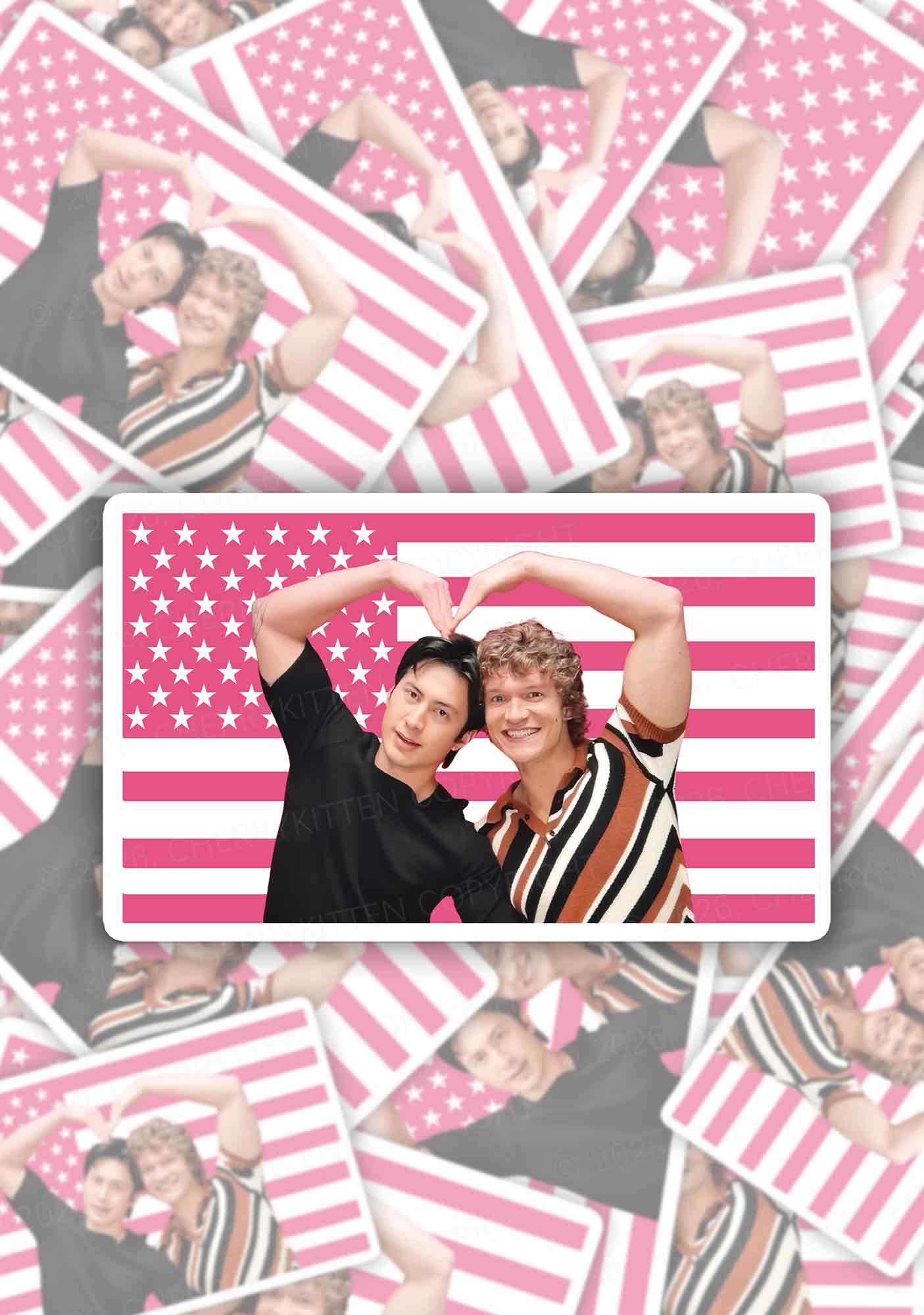 USA Heart Bros HR 1pc Y2K Sticker Cherrykitten