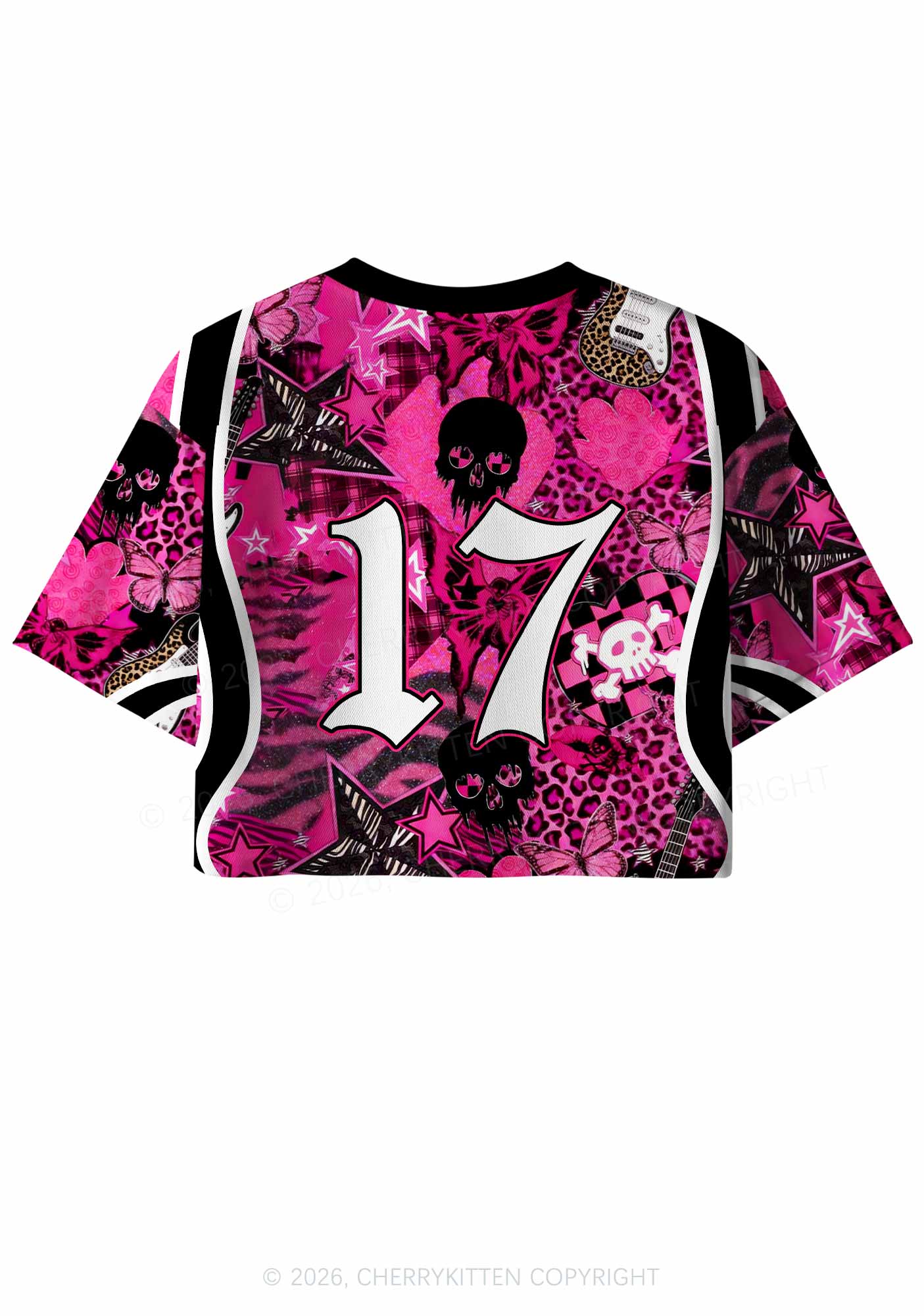 Punk Rock Princess Y2K Crop Sport Jersey Shirts Cherrykitten