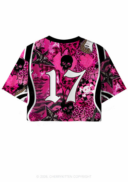 Punk Rock Princess Y2K Crop Sport Jersey Shirts Cherrykitten