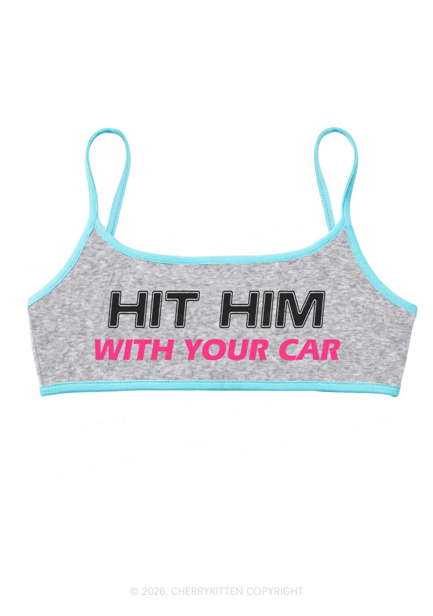 Hit Him With Your Car Y2K Super Crop Cami Cherrykitten