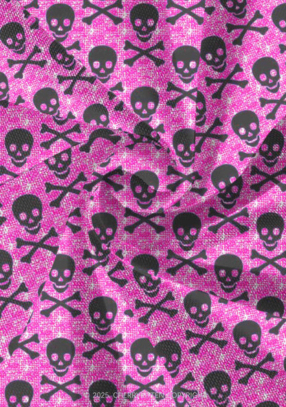 Skeleton Squad Valentine's Day Y2K Print Mini Layered Skirt Cherrykitten