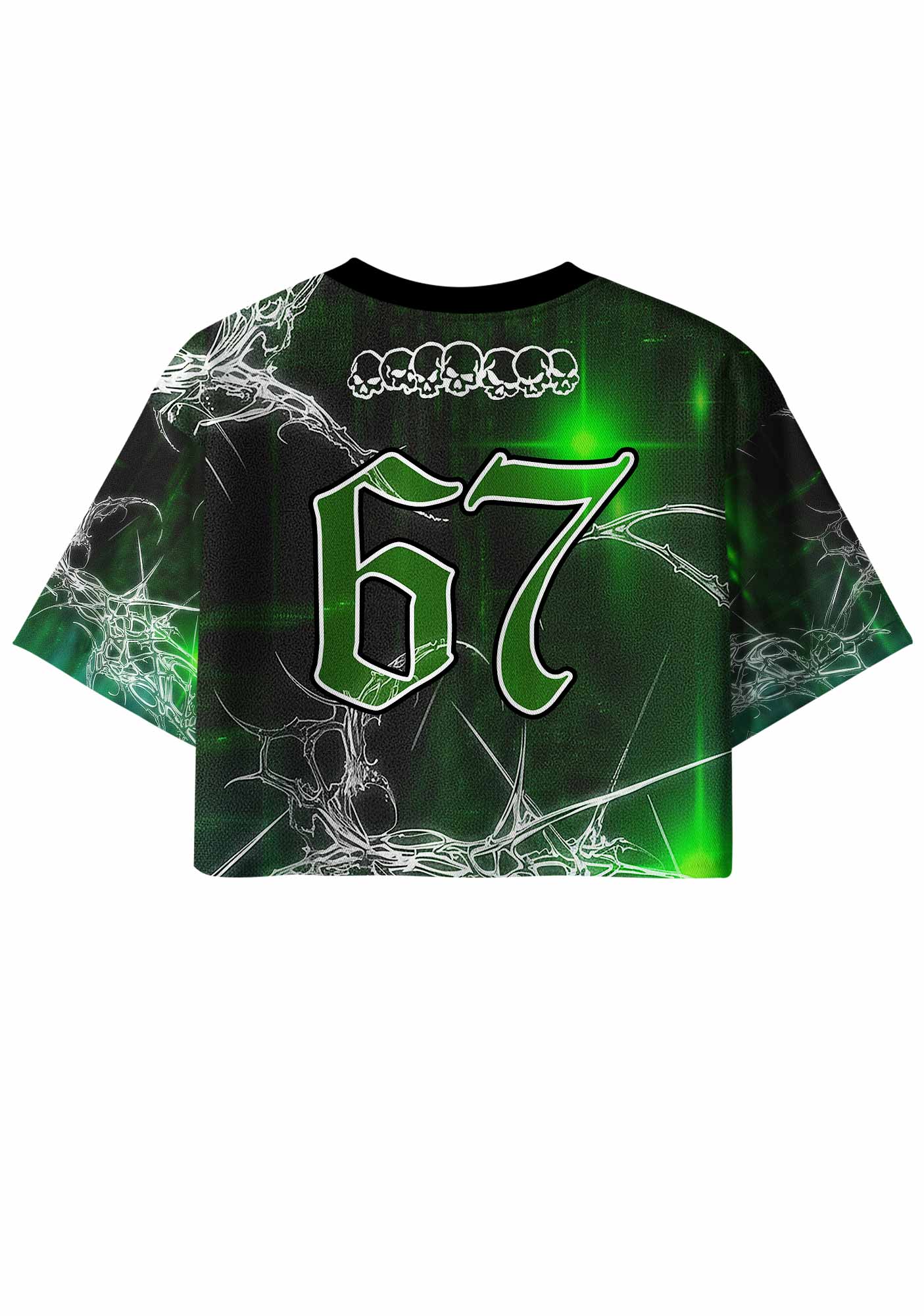 Green Gothic Faggot Pride Y2K Crop Sport Jersey Shirts Cherrykitten
