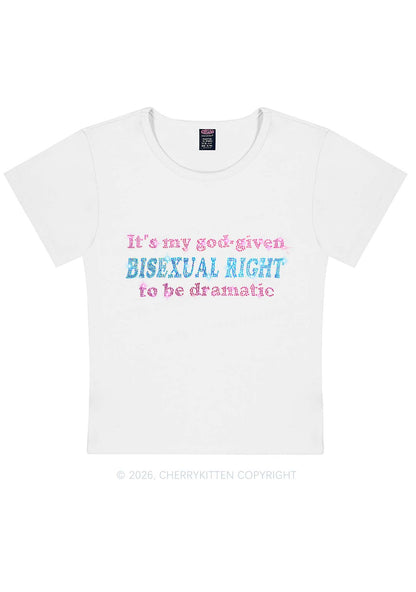 Rhinestone God Given Bisexual Right Pride Y2K Baby Tee Cherrykitten
