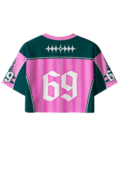 Pink Green Gay Thoughts Pride Y2K Crop Sport Jersey Shirts Cherrykitten
