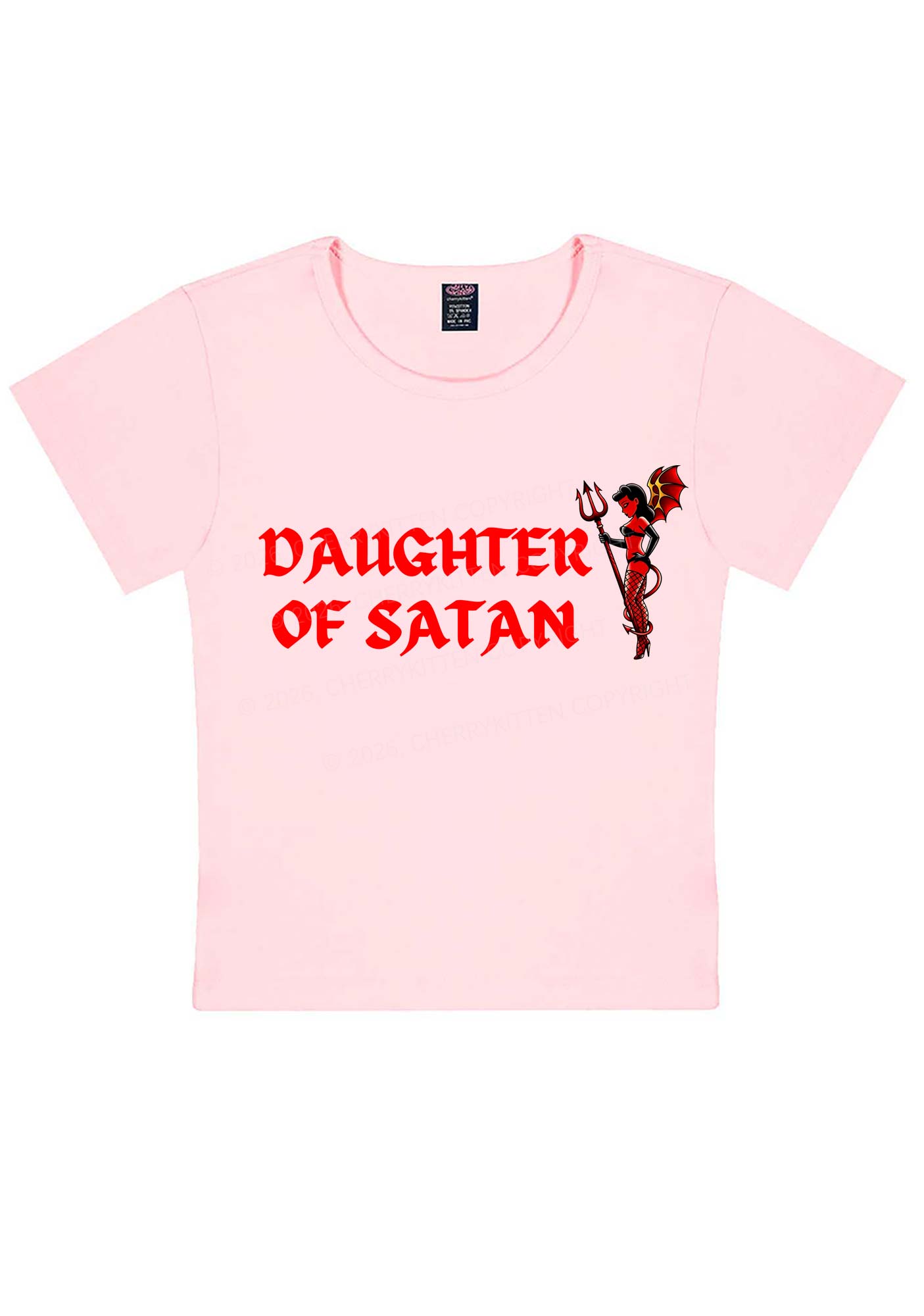 Halloween Daughter Of Satan Y2K Baby Tee Cherrykitten