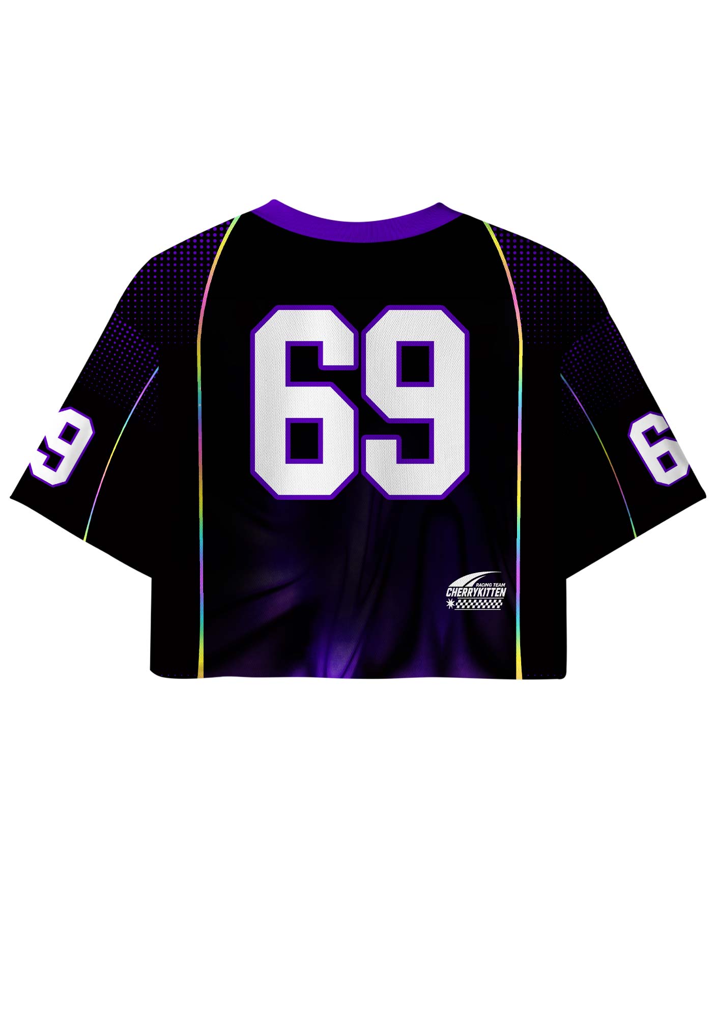 Purple Suffer From Gay Thoughts Pride Y2K Crop Sport Jersey Shirts Cherrykitten