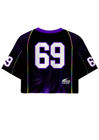 Purple Suffer From Gay Thoughts Pride Y2K Crop Sport Jersey Shirts Cherrykitten