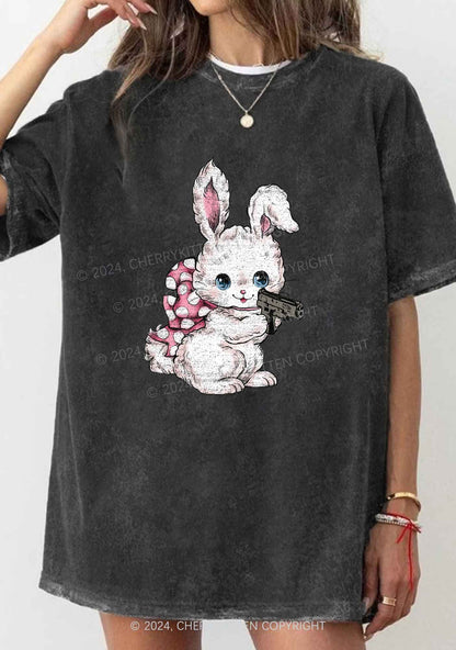Bunny Shooting Y2K Washed Tee Cherrykitten