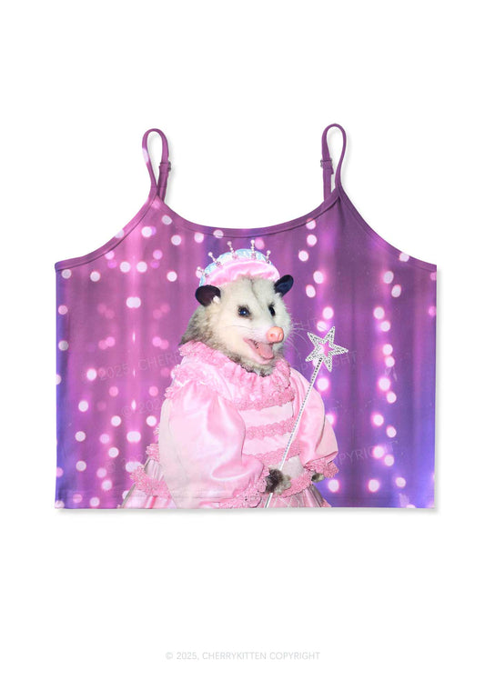 Magic Pink Ratz Y2K Print Cami Crop Top Cherrykitten