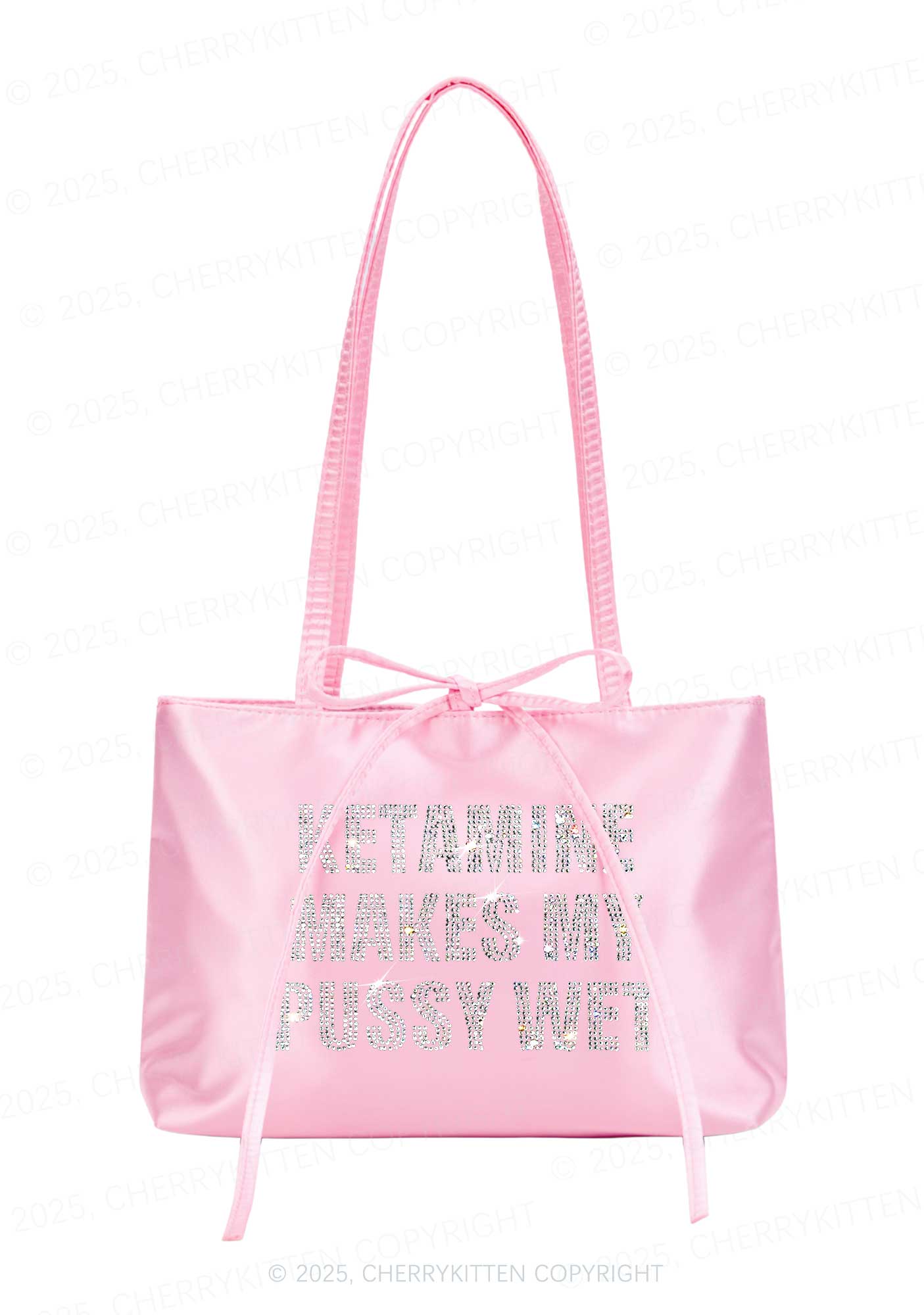 Rhinestone K Makes My Puxxy Wet Y2K Satin Bags Cherrykitten