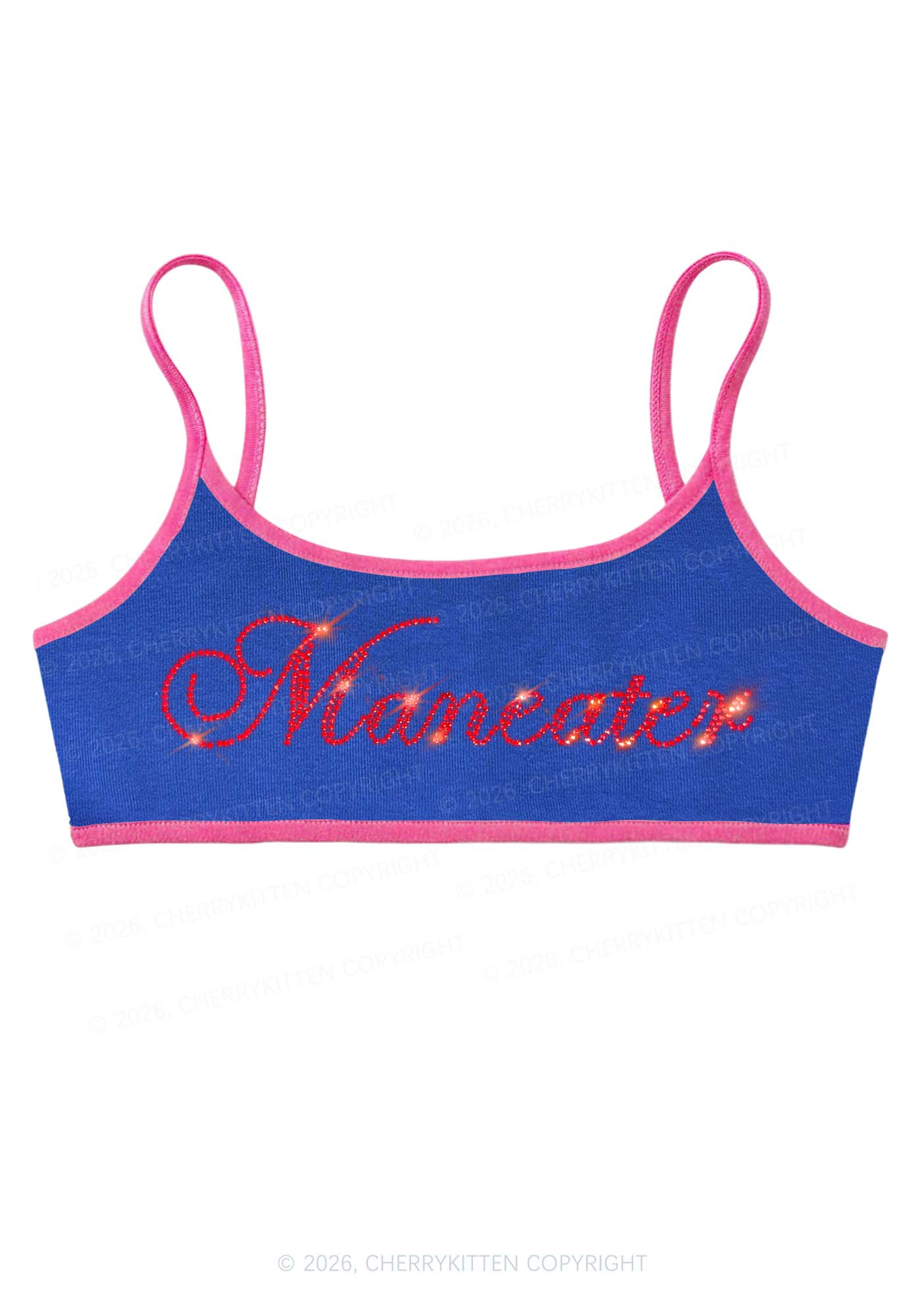 Rhinestone Maneater Y2K Super Crop Cami Cherrykitten