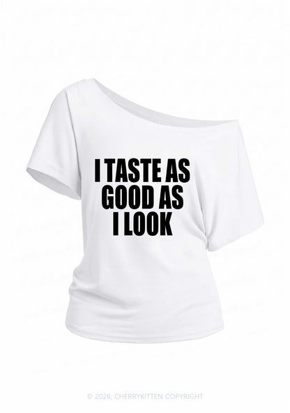 Taste Good Y2K Off Shoulder Tee Cherrykitten