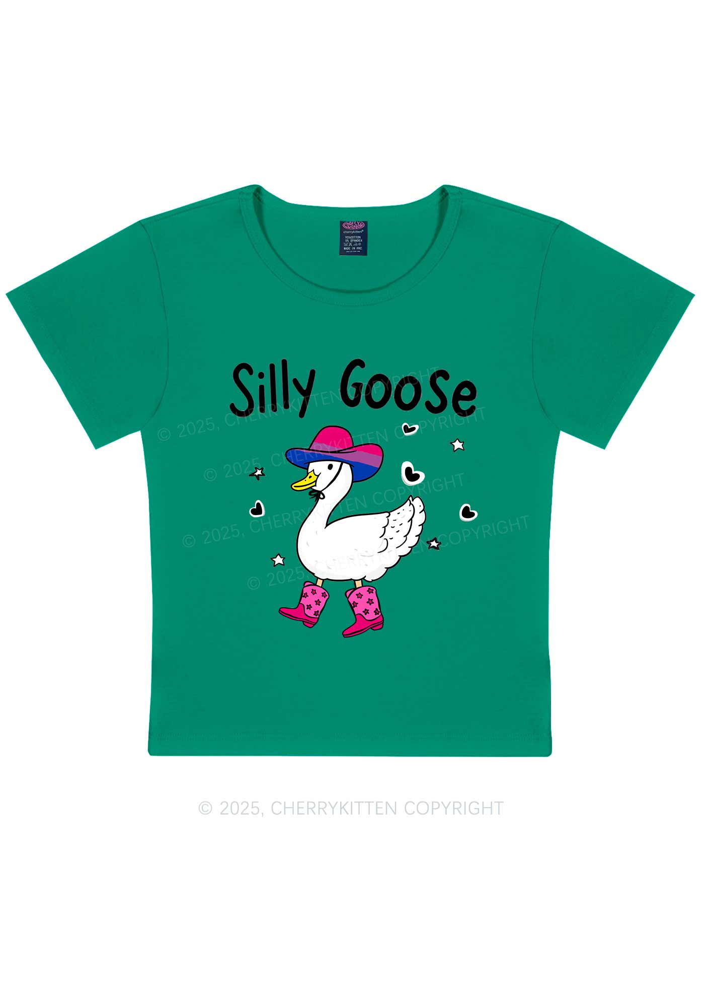 Silly Goose Bisexual Pride Y2K Baby Tee Cherrykitten