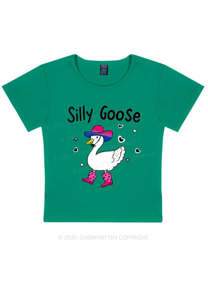 Silly Goose Bisexual Pride Y2K Baby Tee Cherrykitten