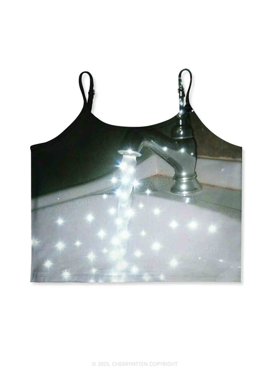 Starry Stream Y2K Print Cami Crop Top Cherrykitten